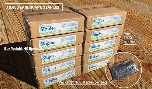 Miniatura 9 de Sandbaggy 10,000 grapas de jardín de 6 pulgadas (acero calibre 11)  Pin de estacas de jardín SOD  Confiado por agricultores y contratistas de todo