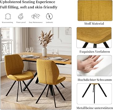 JIEXI Dining Table with 6 Chairs Set Extendable Dining Set with Kitchen Table and Padded Dining Room Chairs Dining Room Furniture for Kitchen Dining Room Living Room Kitchen Wood Look Black