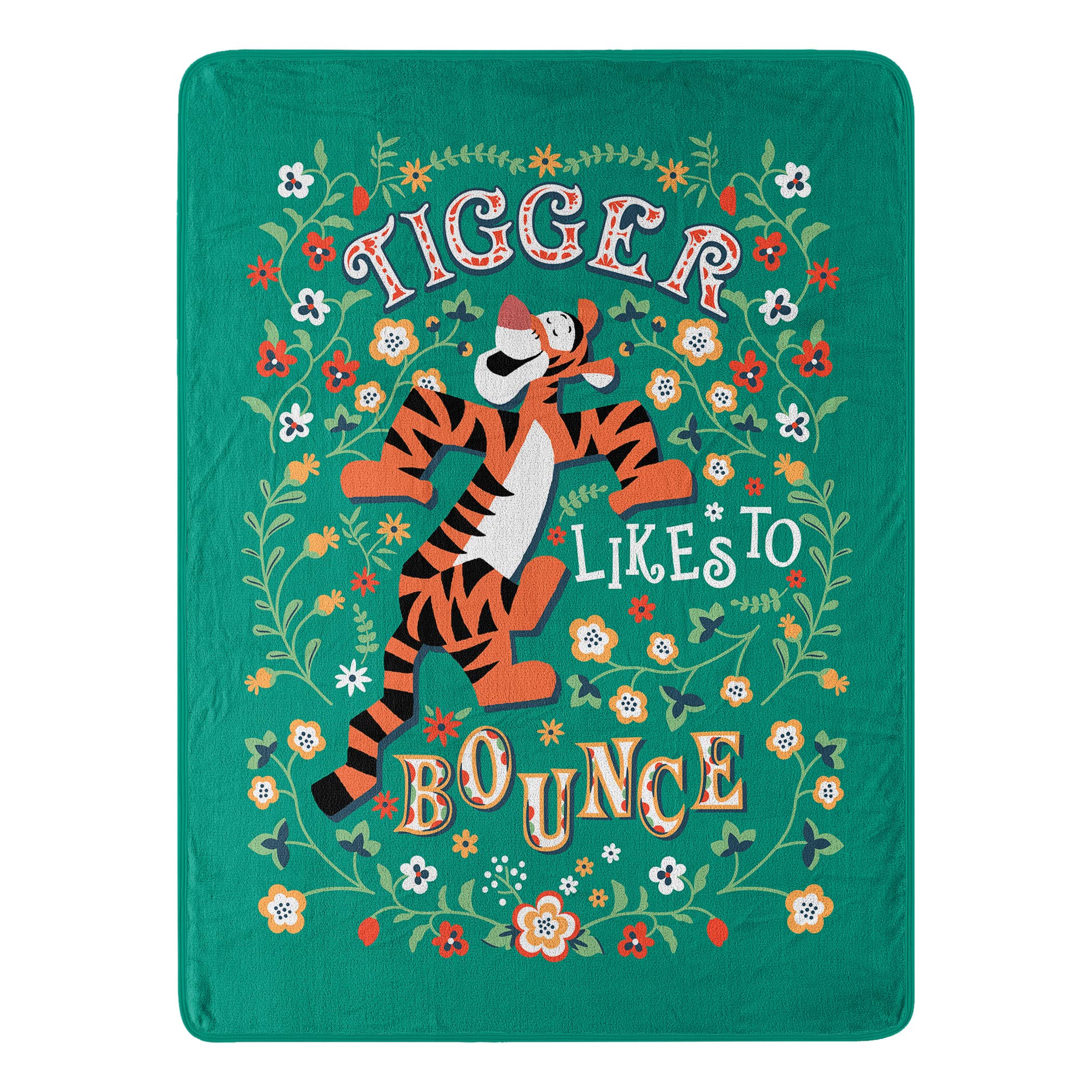 Northwest Winnie The Pooh Micro Raschel Throw Blanket, 46" x 60", Bounce with Me