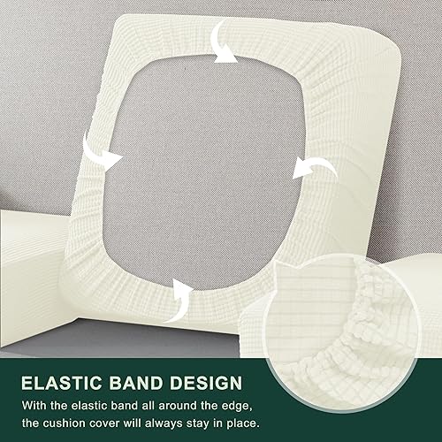 Vista 257 de CHUN YI - Funda elástica de cojín para sofá biplaza, funda de asiento de sofá con tela jacquard de elastano (mediana, color verde azulado) Verde