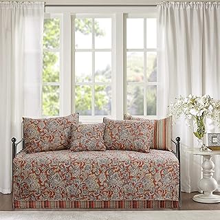 12 Daybed Living Room Ideas for Flexible Seating and Relaxation 74 Cozy Line 6 Piece Daybed Set- Copper Orange Vintage Floral Paisley Strip...
