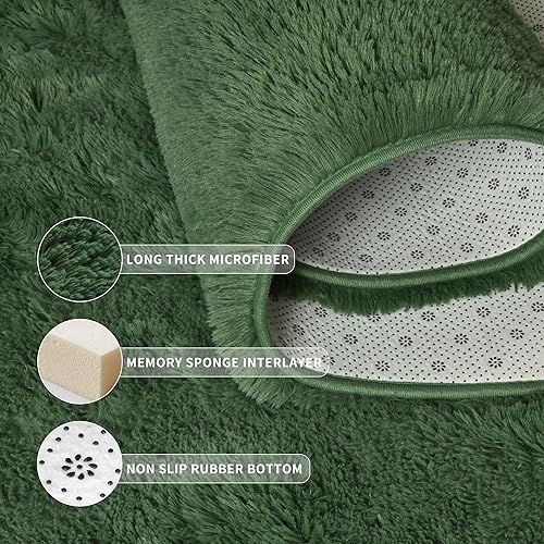 Miniatura 53 de Tepook - Alfombra súper suave y peluda para dormitorio, alfombras modernas peludas para niños para sala de estar, alfombra de felpa