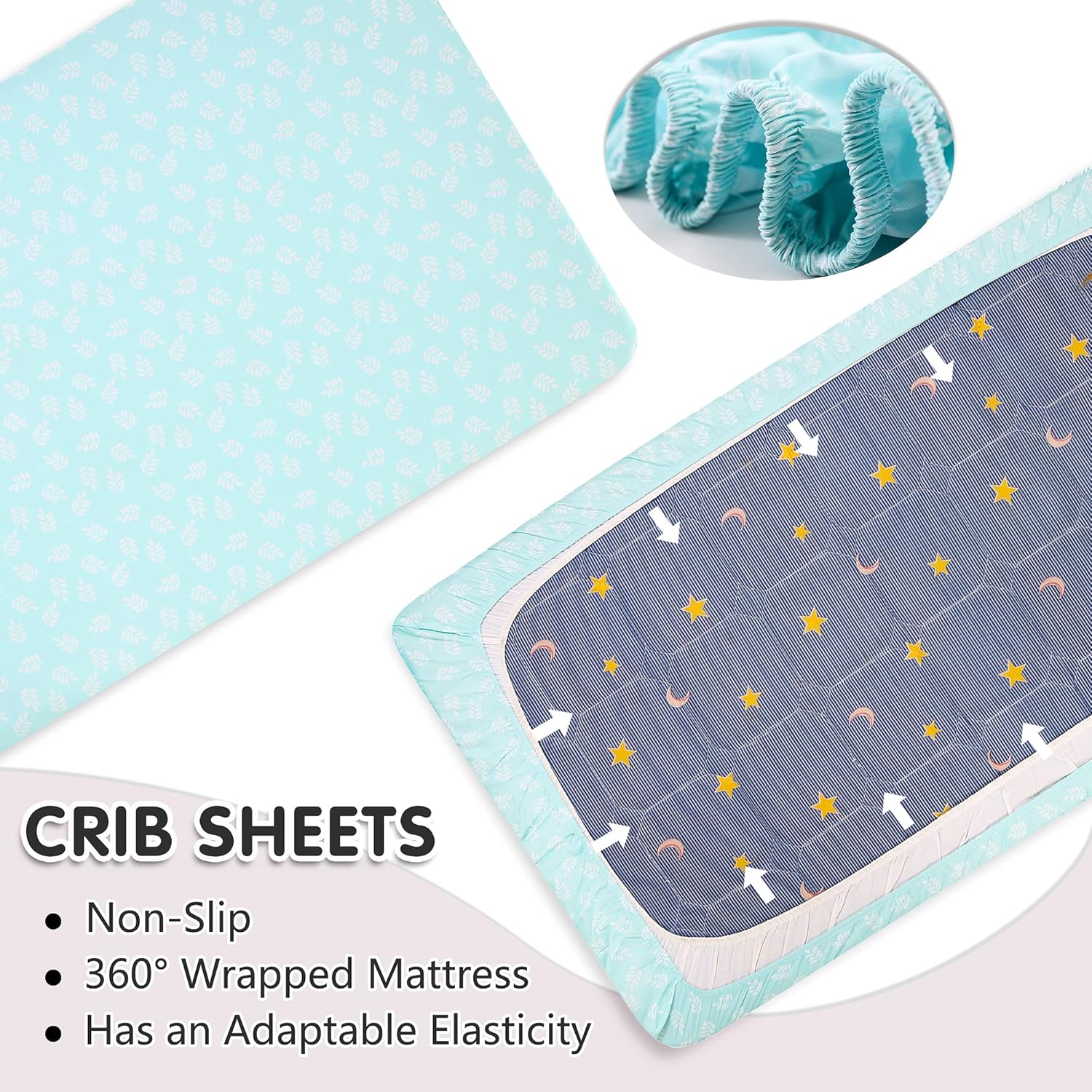 Honkaii Jungle Crib Bedding Set 7pcs for Boys Girls, Baby Nursery Bedding Set, Crib Fitted Sheet, Comforter, Crib Skirt and Rail Guard Included for Standard Size Crib (Gray) : Baby