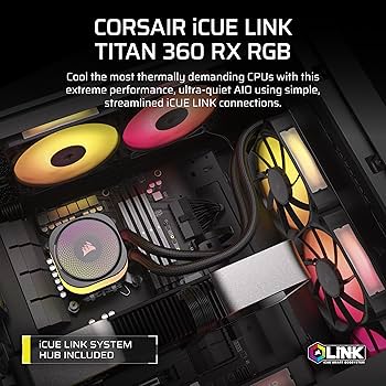 Corsair iCUE Link Titan 360 RX RGB Liquid CPU Cooler – 360mm AIO