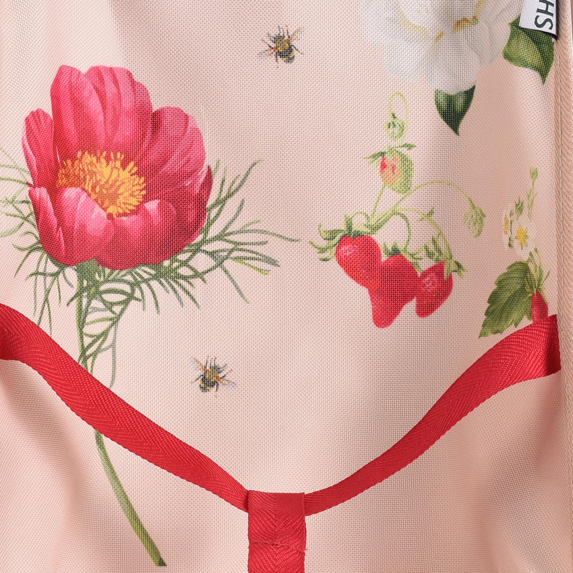 Poussette pour poupée Roma Flora - Jouet écologique avec parapluie pour poupée - À partir de 2 ans, crème/rouge, tissu recyclé, pliable, portable, première poussette idéale pour poupée, cadeau de Noël
