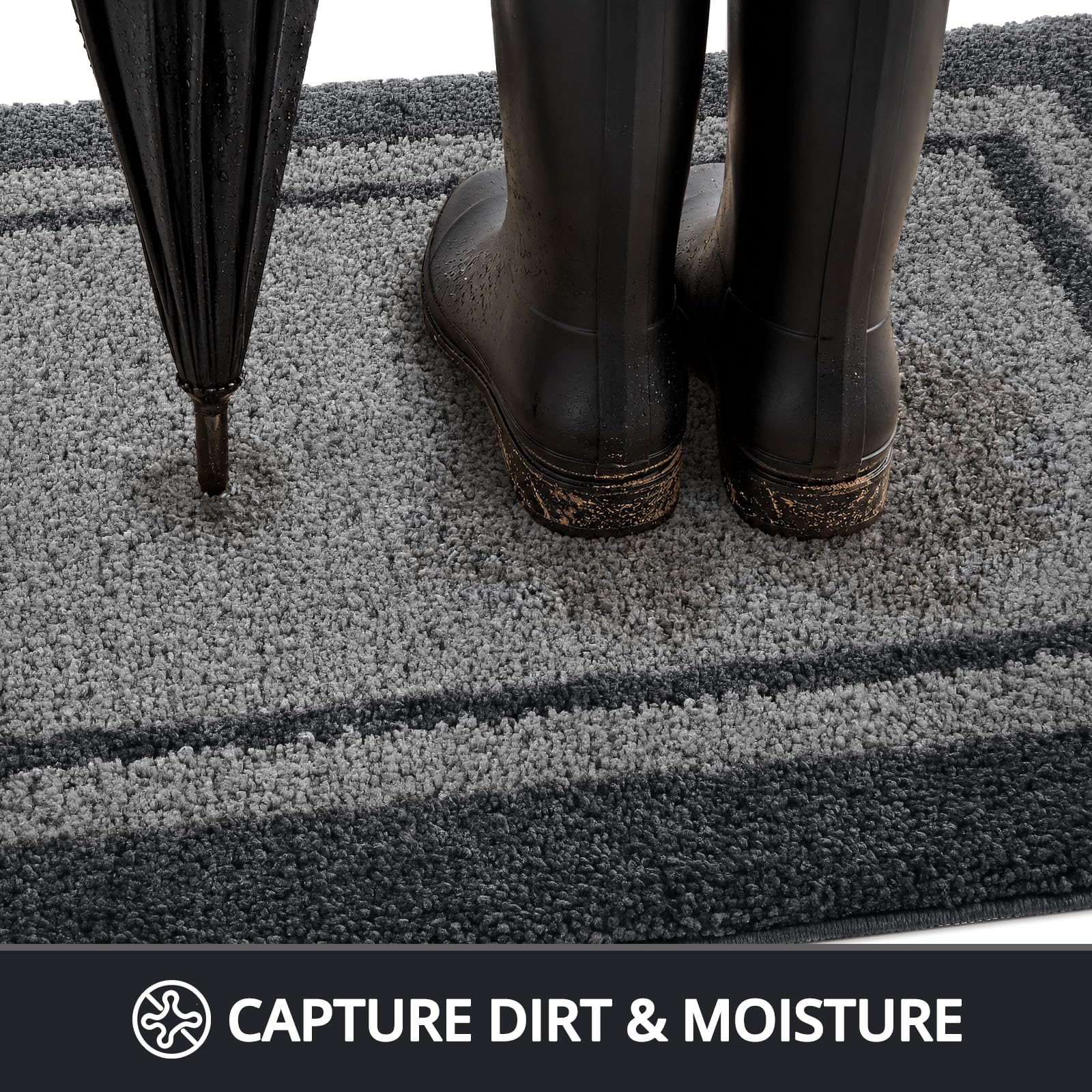 EDIEMNS Dirt Trapping Indoor Front Door Mat Entry Rug 24" x 36" Graymist — Amazon image 2