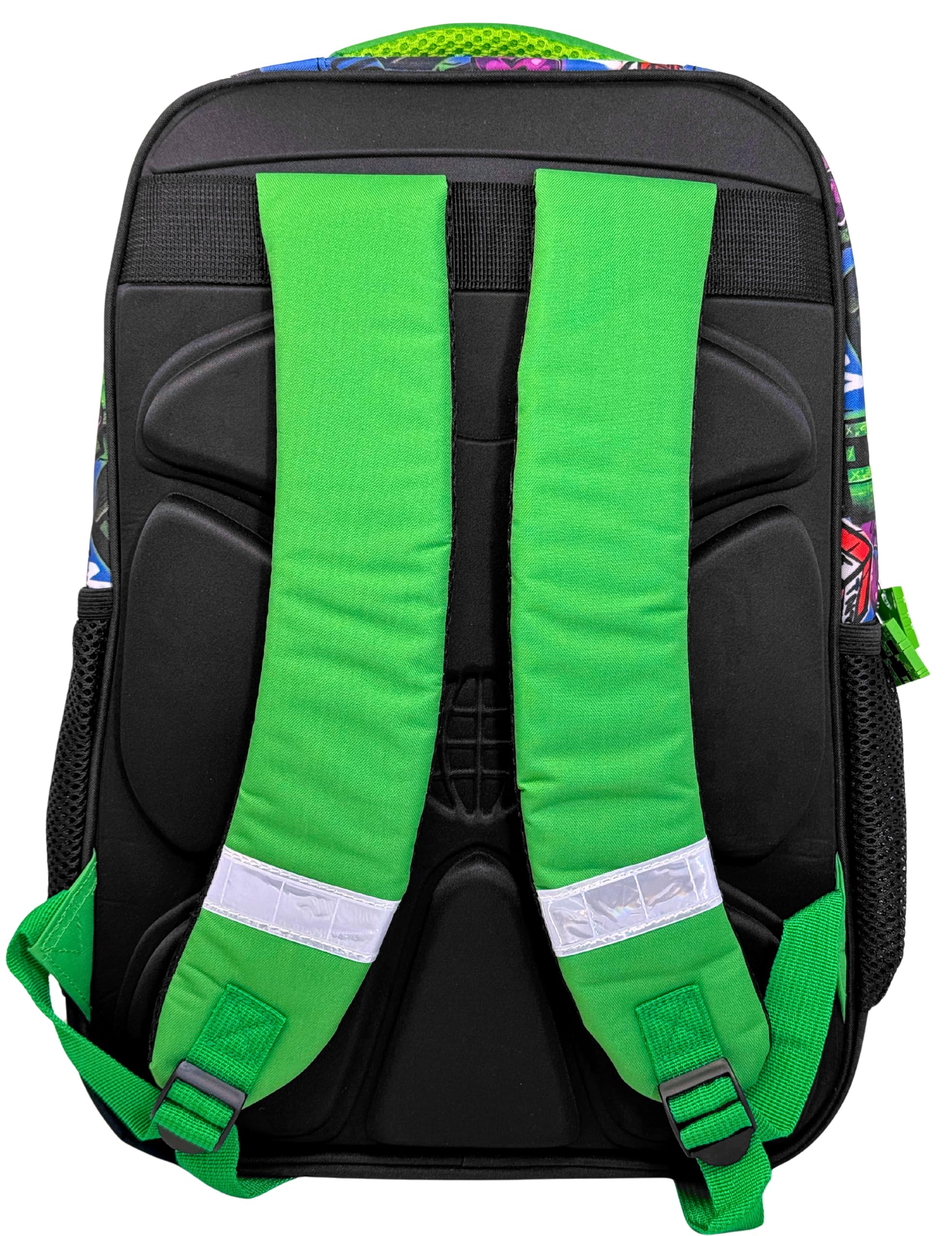 Zaino Scuola Elementare Bambino 3 Scomparti per fan di Minecraft | 6-12 anni, Schienale imbottito, 2 tasche borraccia, Dettagli riflettenti, 33x43cm,