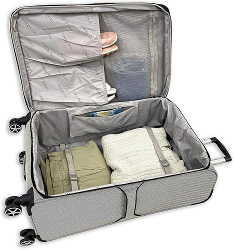 Miniatura 2 de LONDON FOG Newcastle Softside - Equipaje giratorio expandible NEGRO BLANCO HERRINGBONE Newcastle Softside - Maleta giratoria expandible