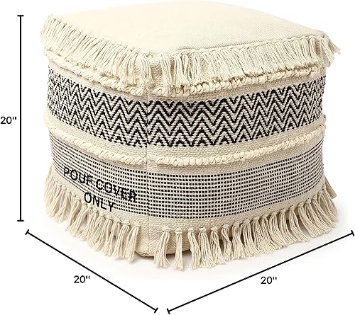 Miniatura 108 de REDEARTH · Puf otomano sin rellenos, con textura, cubo de almacenamiento, puf, reposapiés para sala de estar, dormitorio, guardería, habitación de