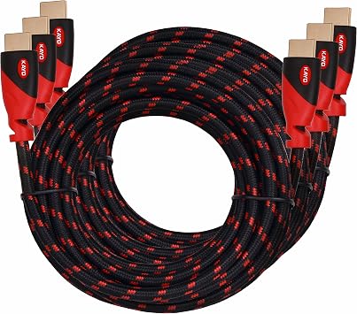 KAYO 4K HDMI Cable, High Speed HDMI2.0 Cable CL3 Rated(in-Wall Installation) Cord Supports Full 4K@60Hz,UHD,3D,2160p,1080p,Ethernet,ARC,Blu-Ray,PS3,PS4,Xbox,Free Cable Tie (15FT -3PK)