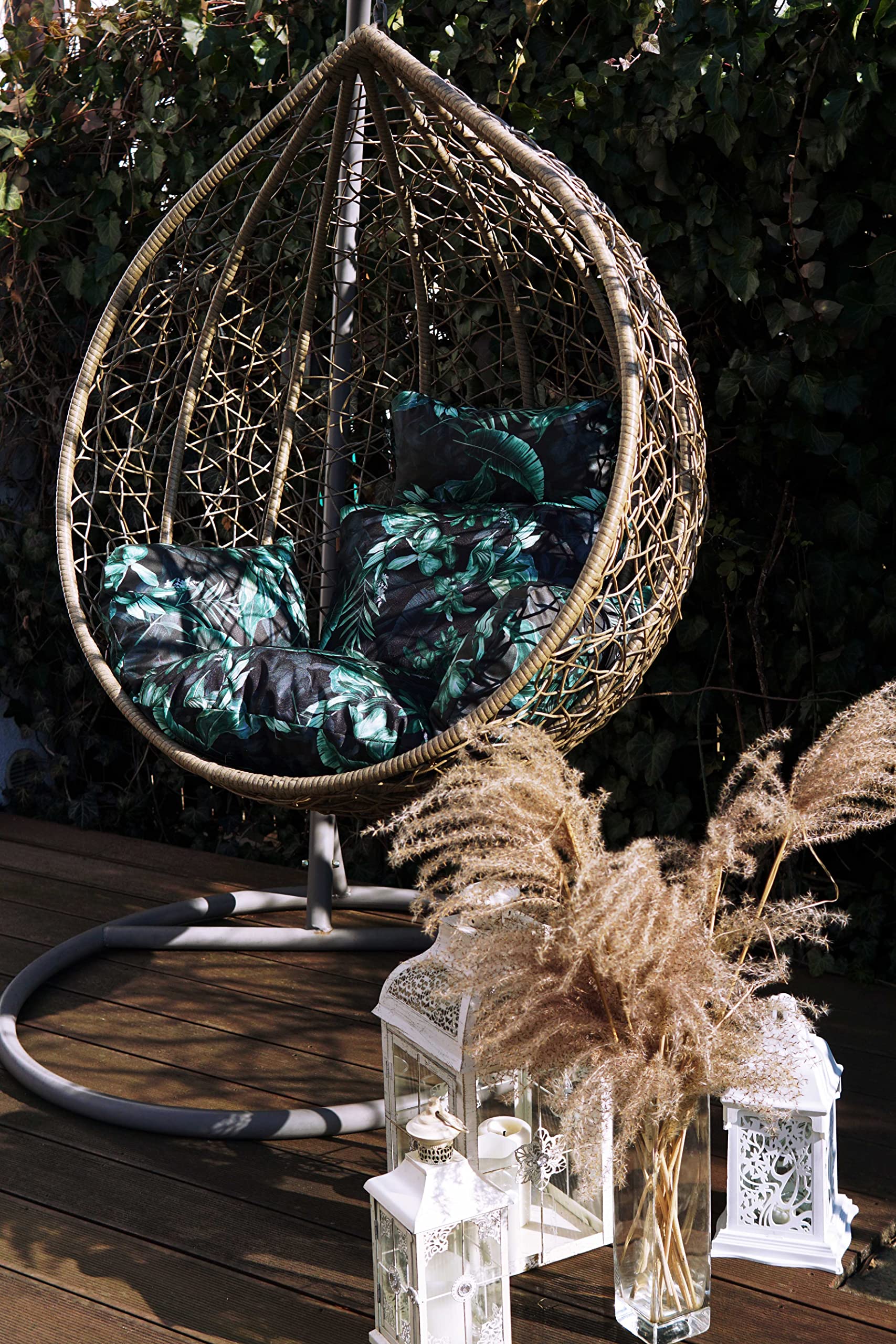 Hängesessel Kissen Outdoor – Auflage für Hängesessel, Hängekorb und Hängeschaukel, wetterfestes Sitzkissen für Gartenschaukel, weich und bequem