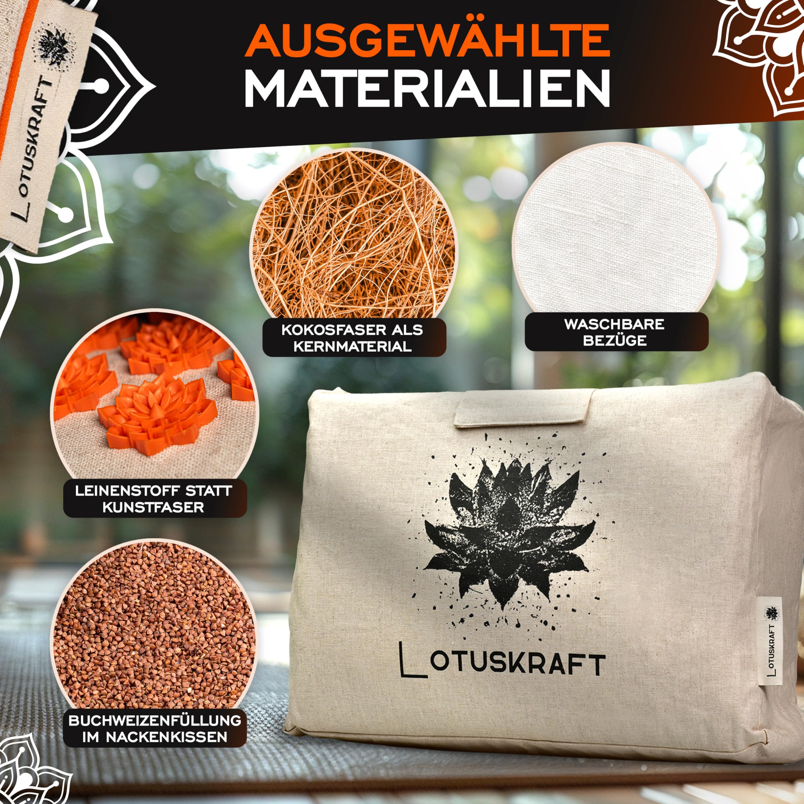 5 in 1 Akupressurmatte Set mit Kissen Ganzkörper | Akupunkturmatte für Entspannung im Rücken Nacken & Füße | Nagelmatte Stachelmatte Fakirmatte Acupressure Mat Entspannungsmatte XXL