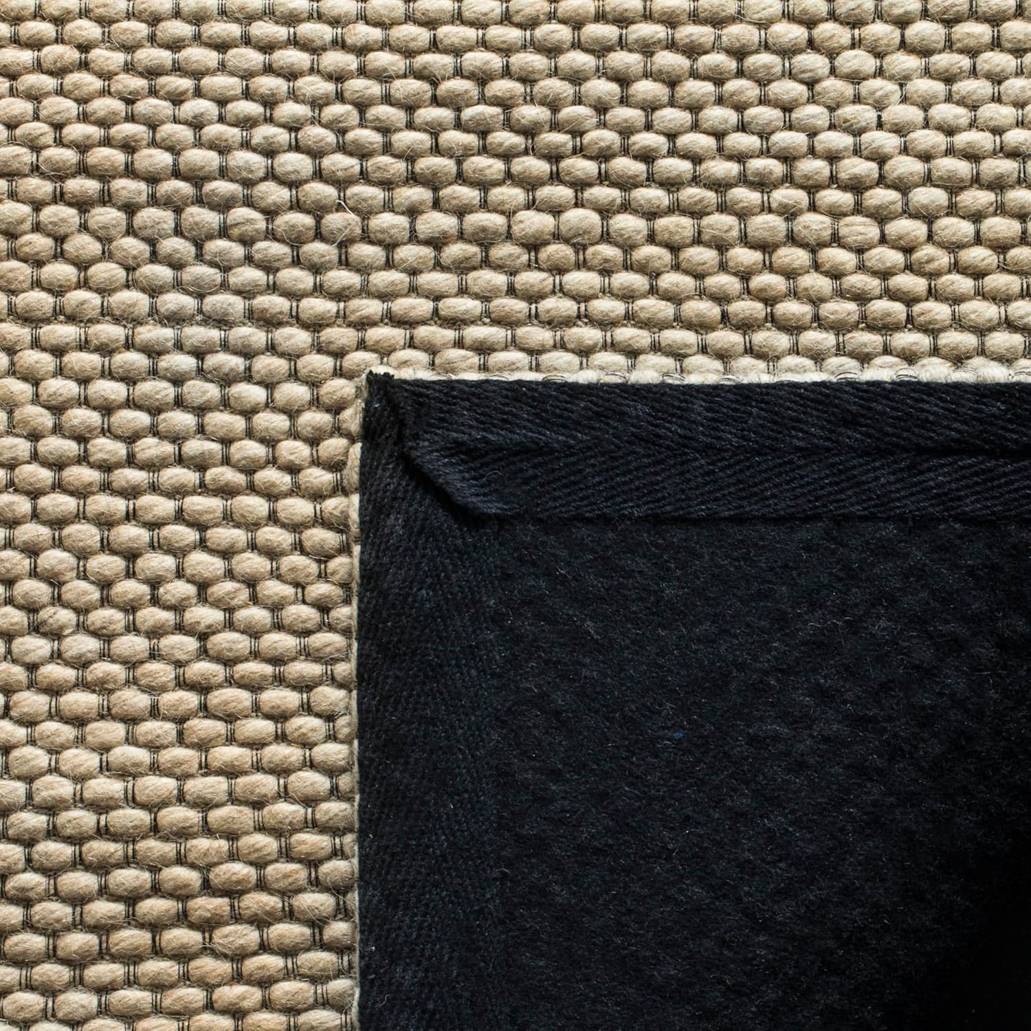 SAFAVIEH Natura Collection Area Rug - 6' Square, Beige, Handmade Wool, Ideal for High Traffic Areas in Living Room, Bedroom (NAT801B)