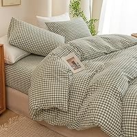 Vista 115 de ECOCOTT Juego de funda de edredón de 3 piezas, 100% algodón lavado, duradero, suave y cómodo, con cierre de cremallera, sin edredón, tamaño King