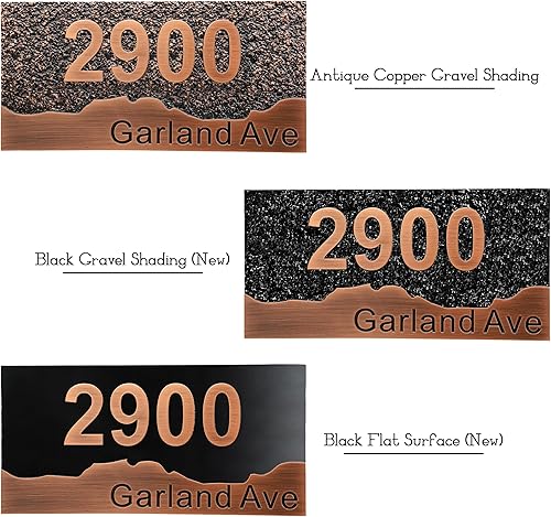 Vista 57 de Placa de dirección personalizada para vivienda con números fundidos de 12 pulgadas para exteriores, placa de identificación de dirección clásico-04