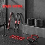 Fitvids Adjustable Dumbbell Set, 40lbs Free Weights Set with Connector, 4 in 1 Changeable Dumbbells and Barbell for Exercise and Fitness