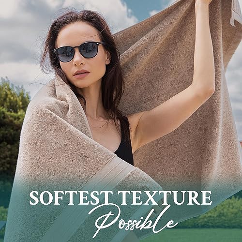 Miniatura 6 de Toallas de baño de lujo extra grandes y esponjosas, juego de 4 toallas de hotel de lujo para baño, hechas de suave algodón turco superior, gruesas,