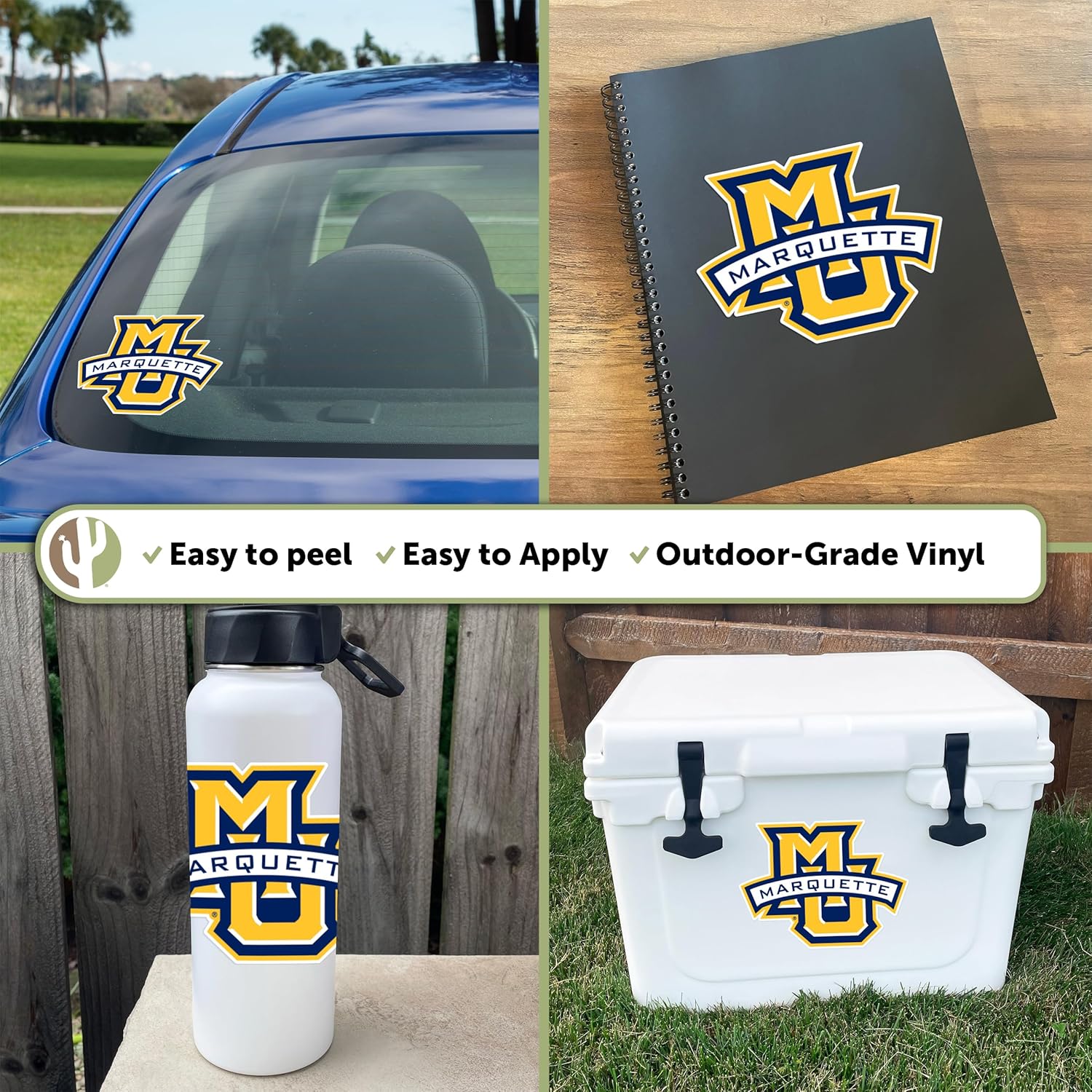 Desert Cactus Marquette University Sticker Golden Eagles MU Vinyl Decal Laptop Water Bottle Car Scrapbook (IND 00002) - Image 2