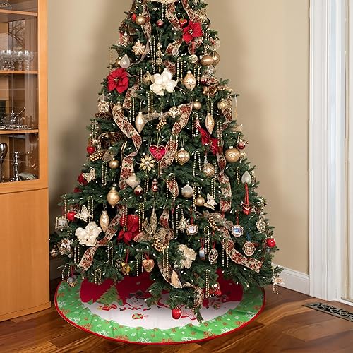Miniatura 6 de UNIMEIX Falda de árbol de Navidad de 36 pulgadas, alfombra roja y verde para árbol de Navidad para interiores y exteriores, para decoración del hogar