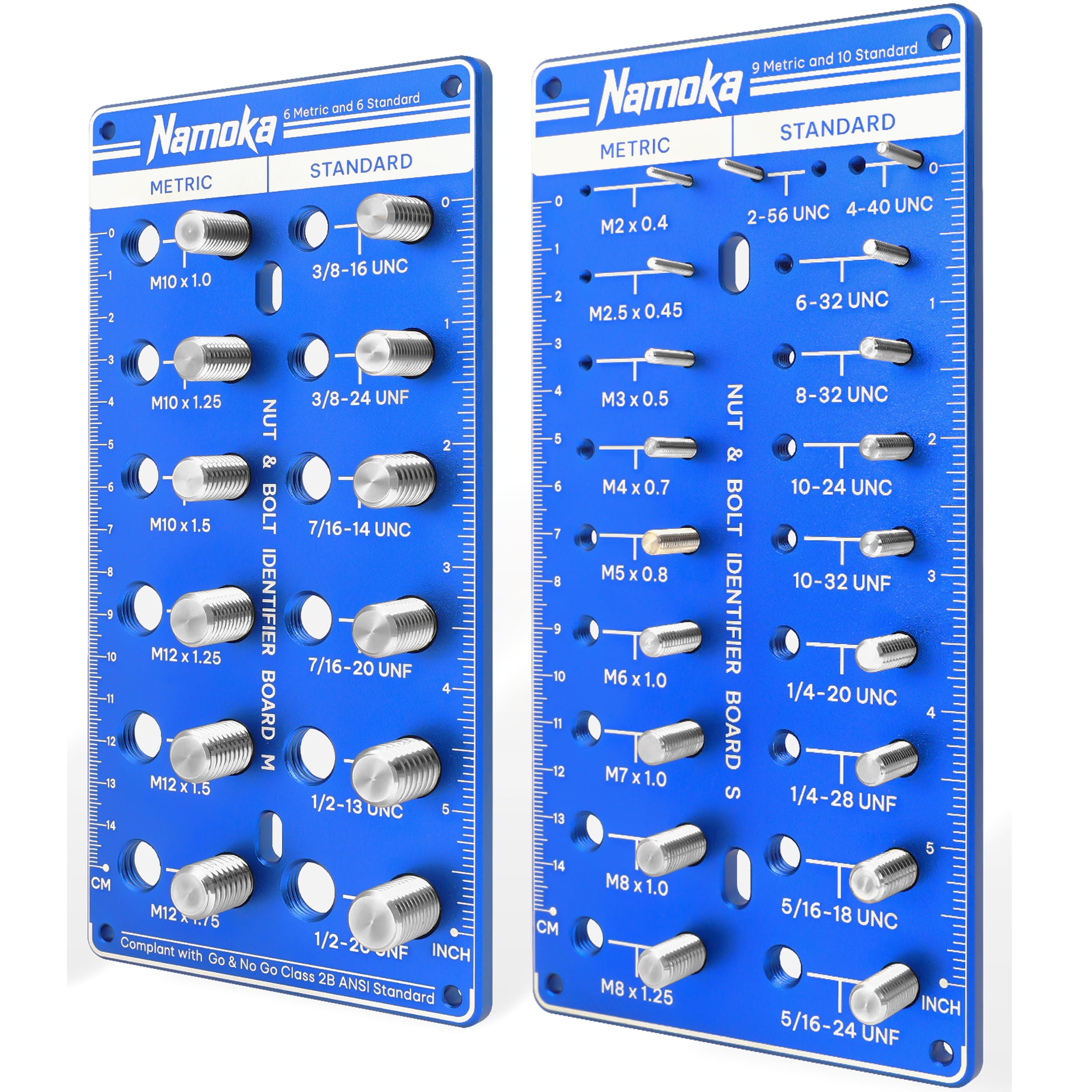 Thread Checker, Nut and Bolt Thread Checker, 31 Size Stainless Steel Thread Checker Standard and Metric, Identify 16 SAE & 15 Metric Sizes, Bolt Size Finder, Thread Gauge Gifts for Men