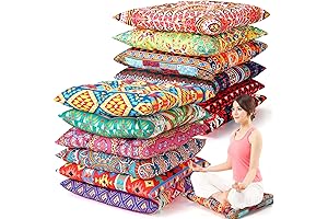 12 Pcs Bohemian Floor Pillows Seating 15 Inch Boho Floor Cushions Sitting Pillows for Floor