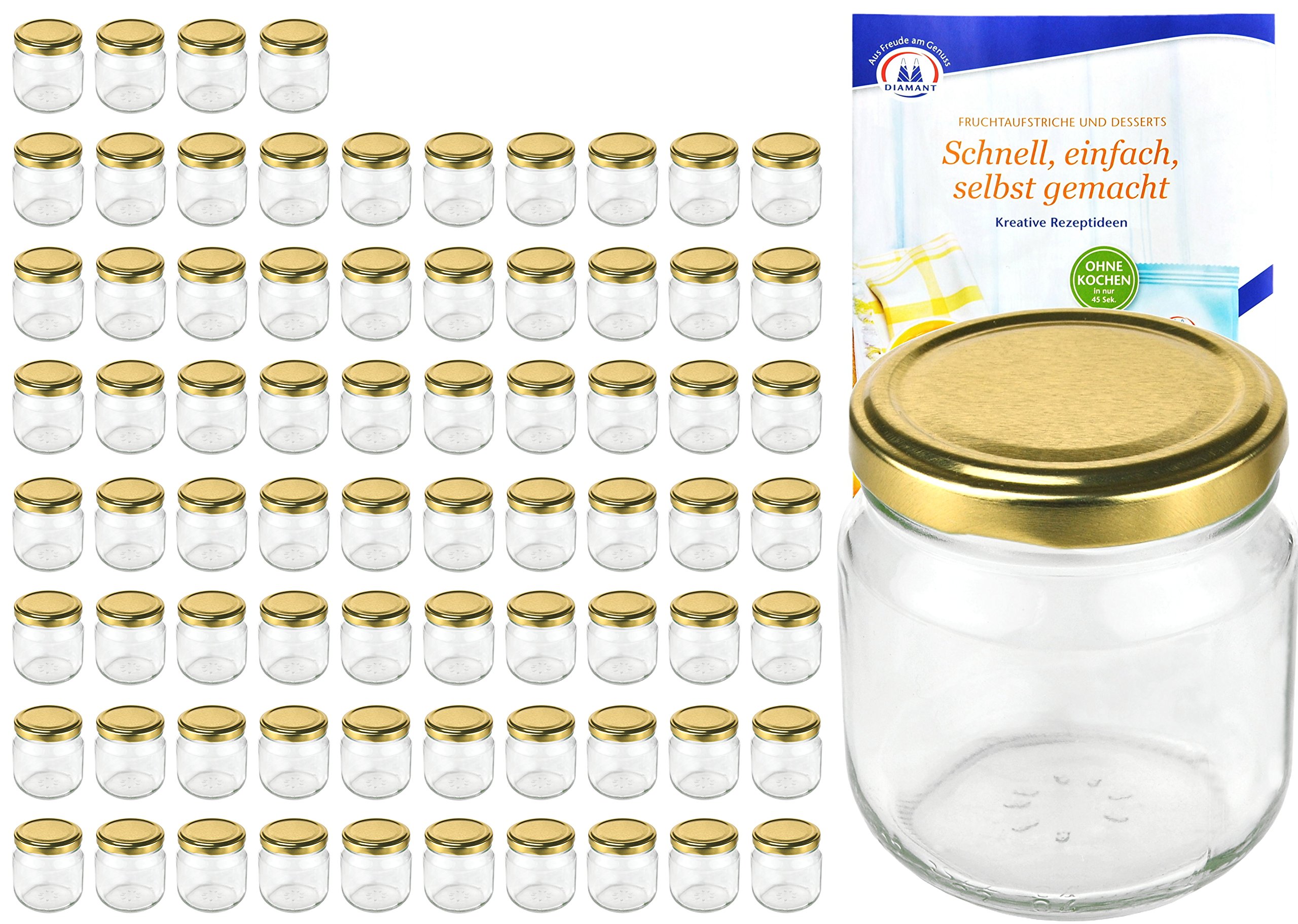 30 Stück Einmachgläser 212 Ml Mit Twist-Off Deckel Gold – Backofenfest, Made In Germany