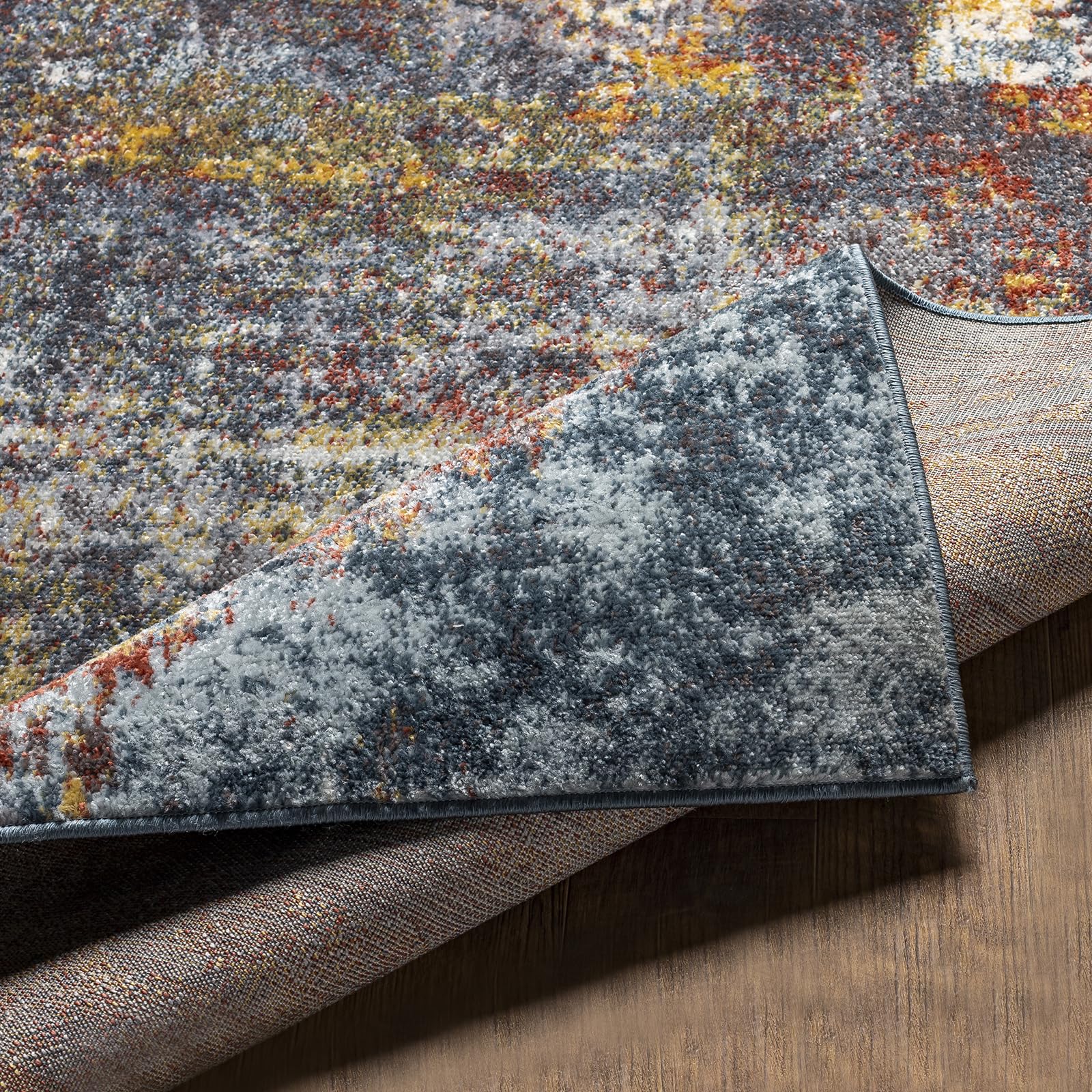 Livabliss Noa Miami Tapis 120x170 cm – Rouille, Poil Ras, Effet marbre