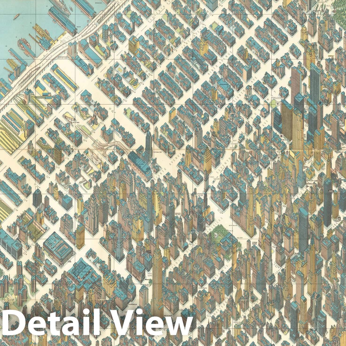 【貴重！】1963年 ニューヨーク 古地図 Bollmann Amazon.com: Historic Map : New York (Midtown Manhattan), 1962