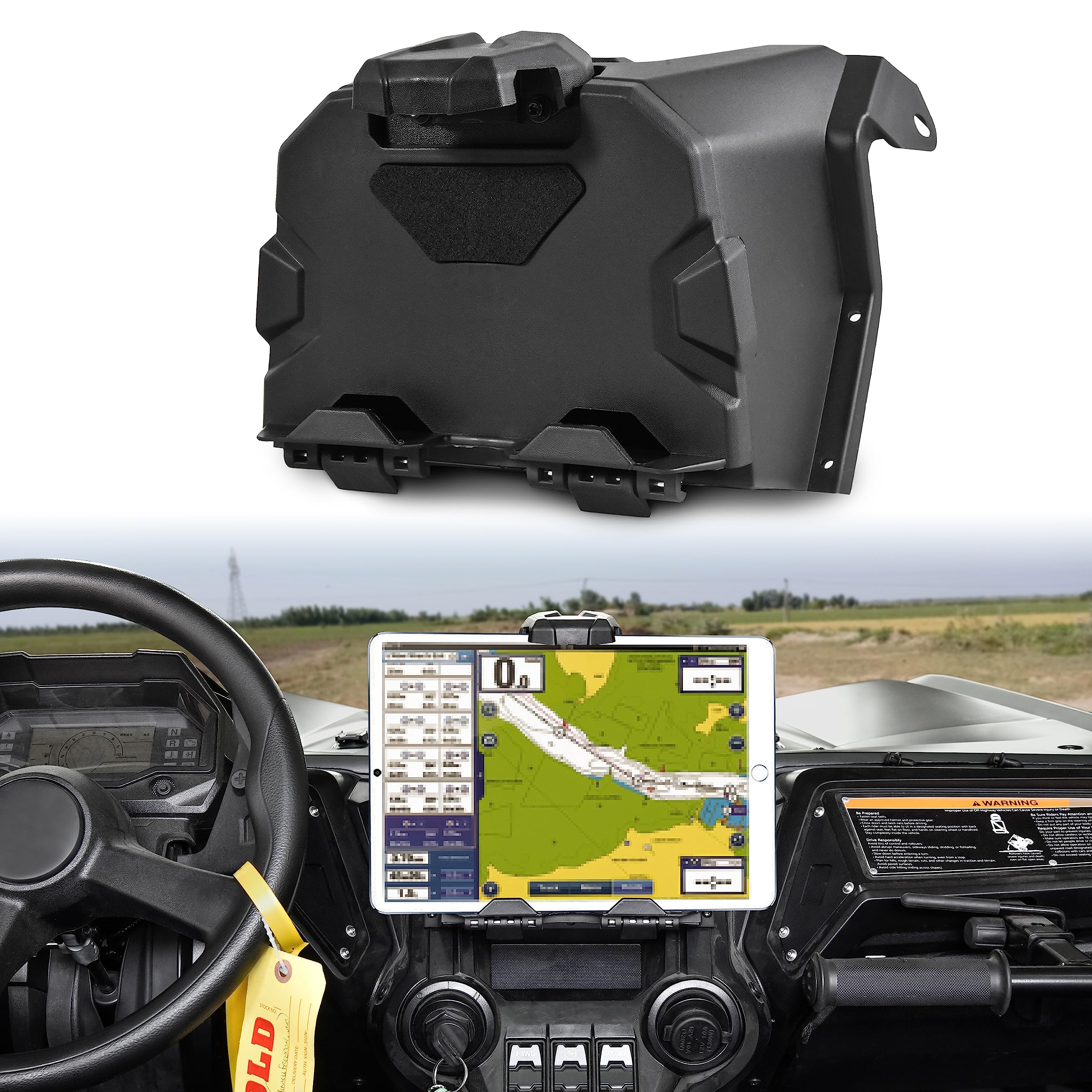 KEWISAUTO Tablet Holder with Storage Box for 2019-2023 Honda Talon 1000R / 1000X / 1000X-4 Accessories