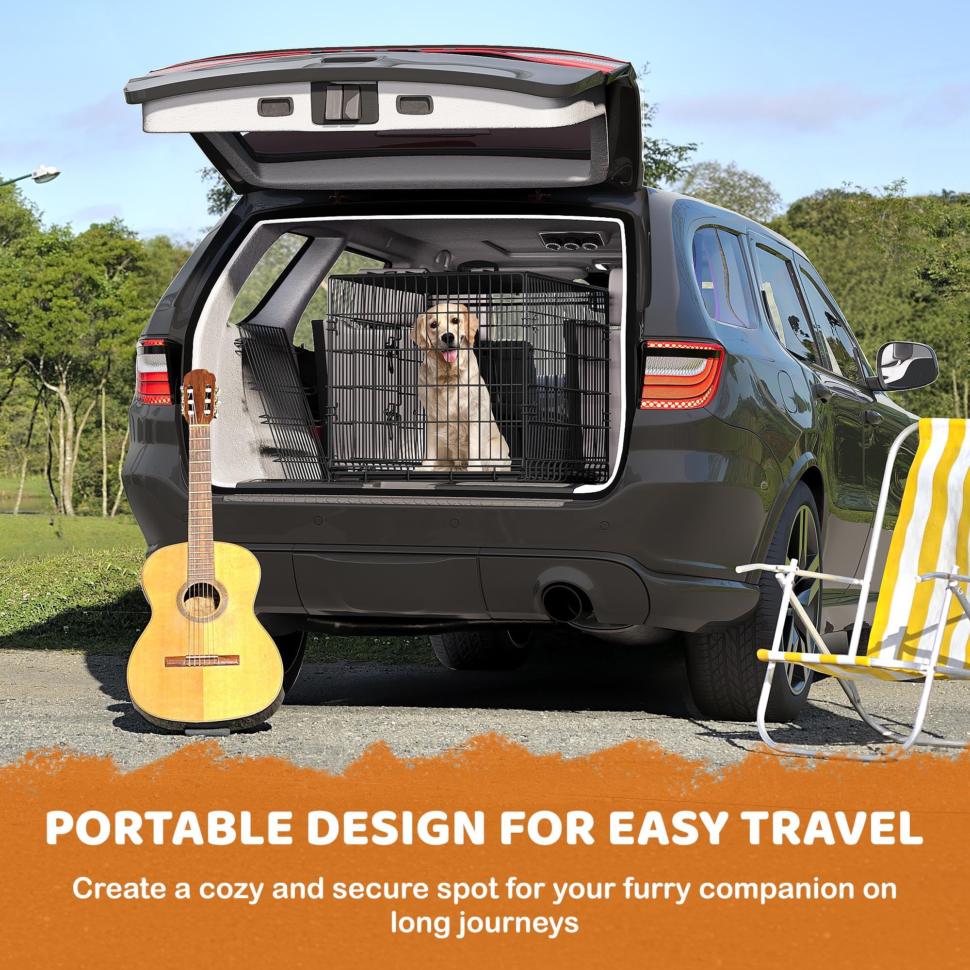 Abician Caisse de Transport pour Chien Cage Chiens Pliable 107x66x74.5 cm