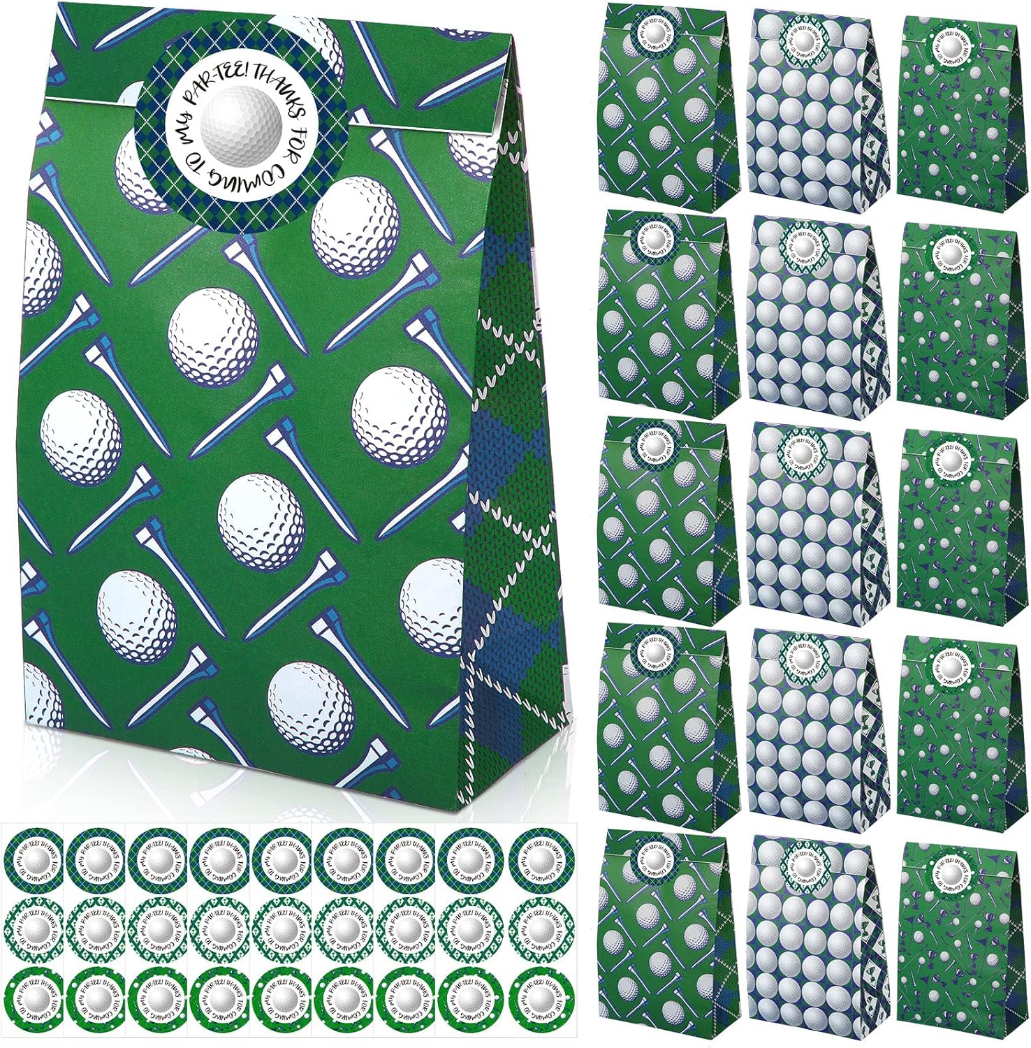 Chivao 24 Pcs Golf Goodie Bags Golf Party Favor Bags Gift Bags Sports Candy Treat