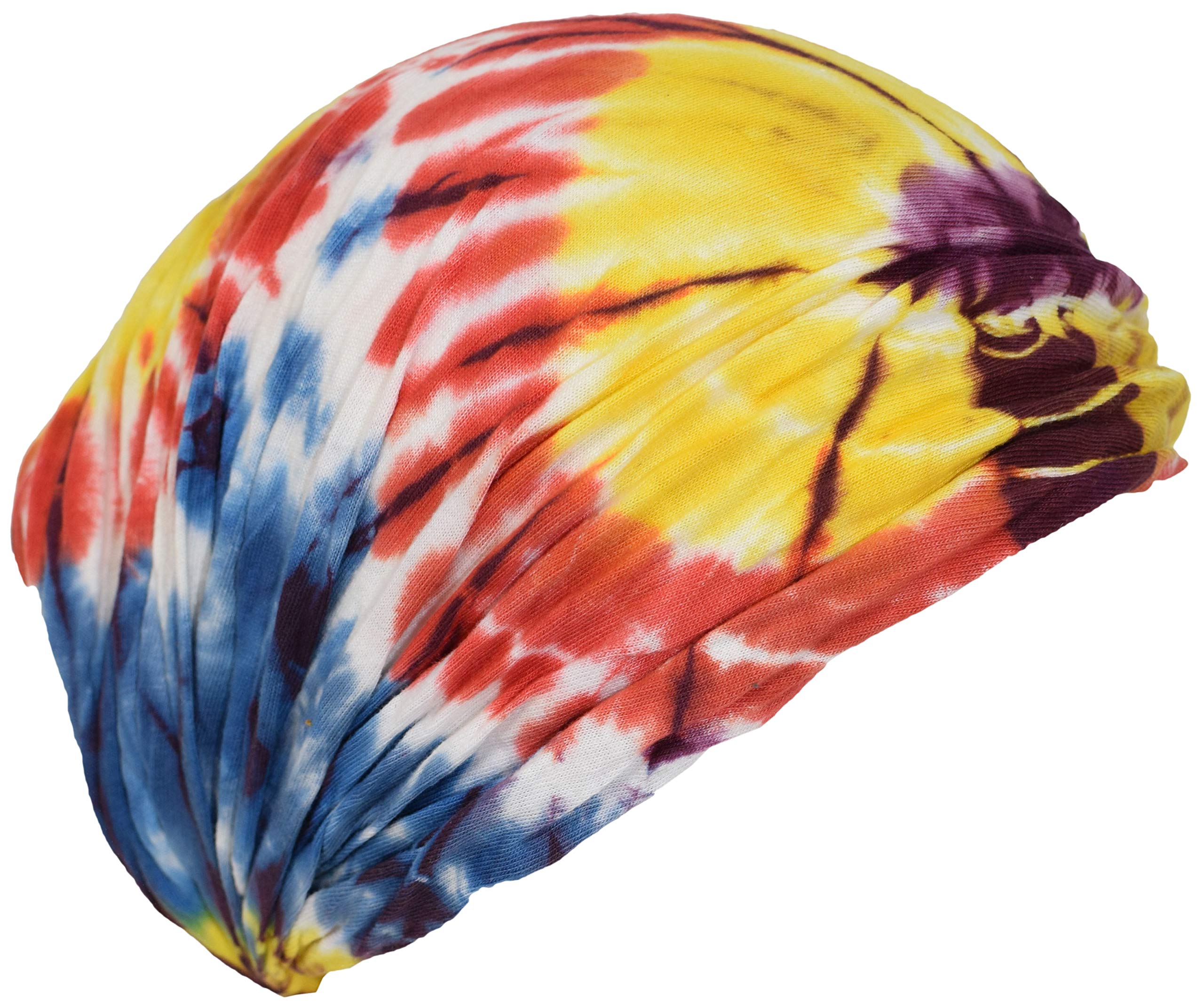 Gheri Cotton Nepalese Tie Dye Hippie Colorful Headwrap Headband Spiral Rainbow