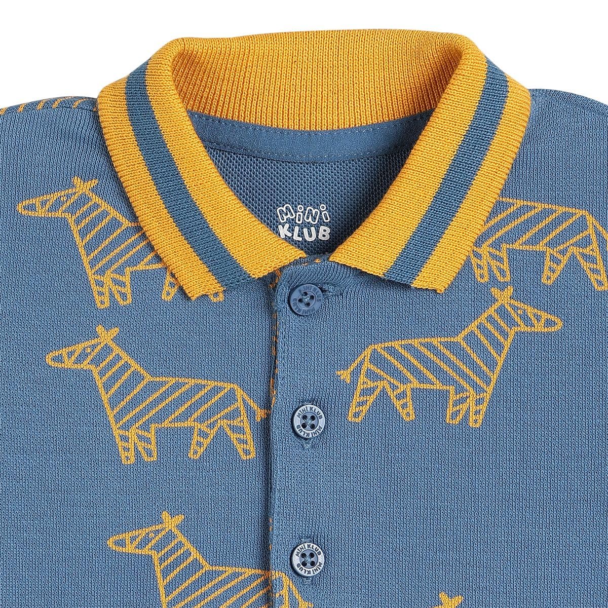 miniklub Baby Boys Collar Half Sleeve Polo (6-9M) Blue - Image 3 thumbnail