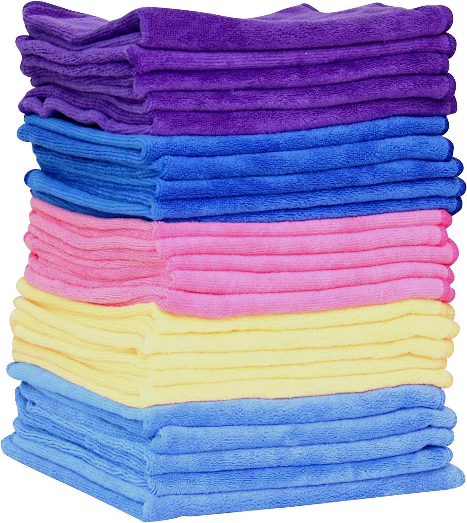 Premium Multi-Purpose Microfibre Cleaning / Polishing Cloths - Pack of 25 - 40x40cm - 300GSM : Super Soft, Lint Free, Highly Absorbent & Extra Thick : Suitable for car, kitchen & industrial cleaning or dusting