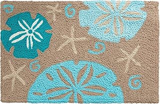 Aqua Sand Dollars On Gray Jellybean Accent Rug Beach Themed Rug 20