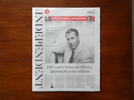 U.K. The Independent Newspaper March 10th 2016 Sir George Martin - Death Of The Fifth Beatle