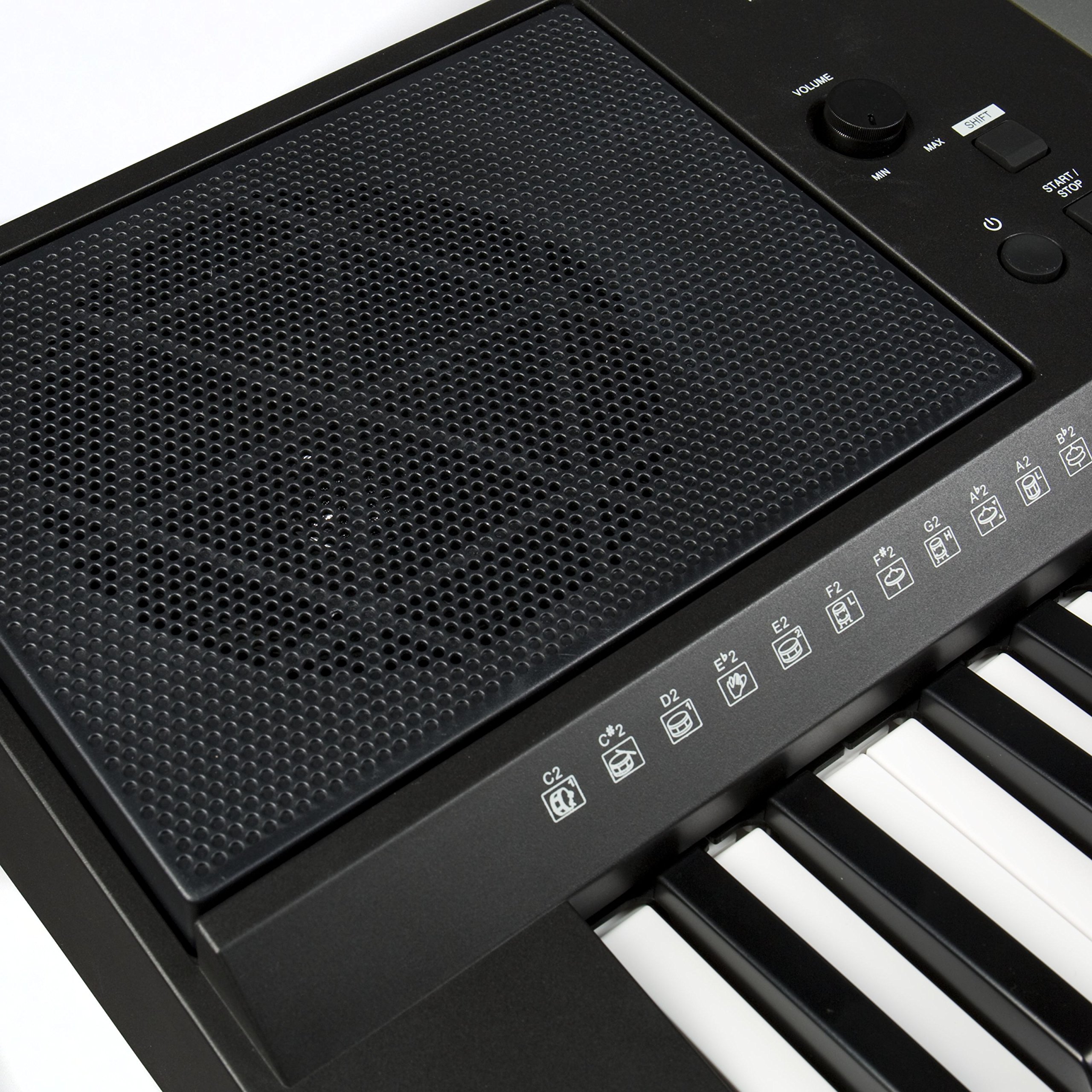 Fame G-300 Keyboard, E-Piano mit 128-facher Polyphonie, 61 Tasten, 220 Styles, 633 Sounds, anschlagdynamischer Klaviatur, 150 Songs, Lautsprechern und Hammermechanik, Schwarz