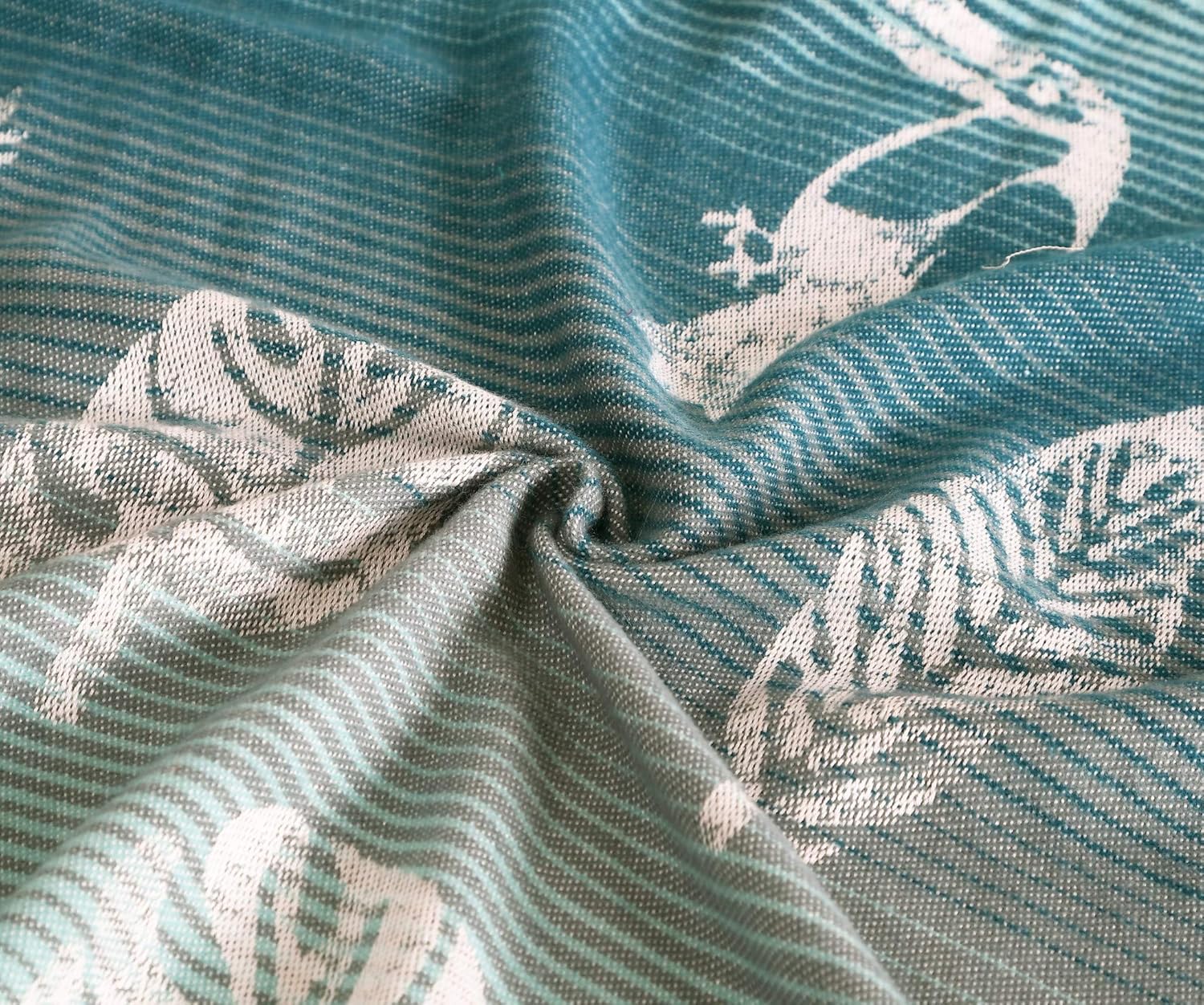 Woven Throw Blanket Teal Tropical Nature Super Soft Lightweight Blanket for Sofa Couch Decoration Throw, 50" x 70"