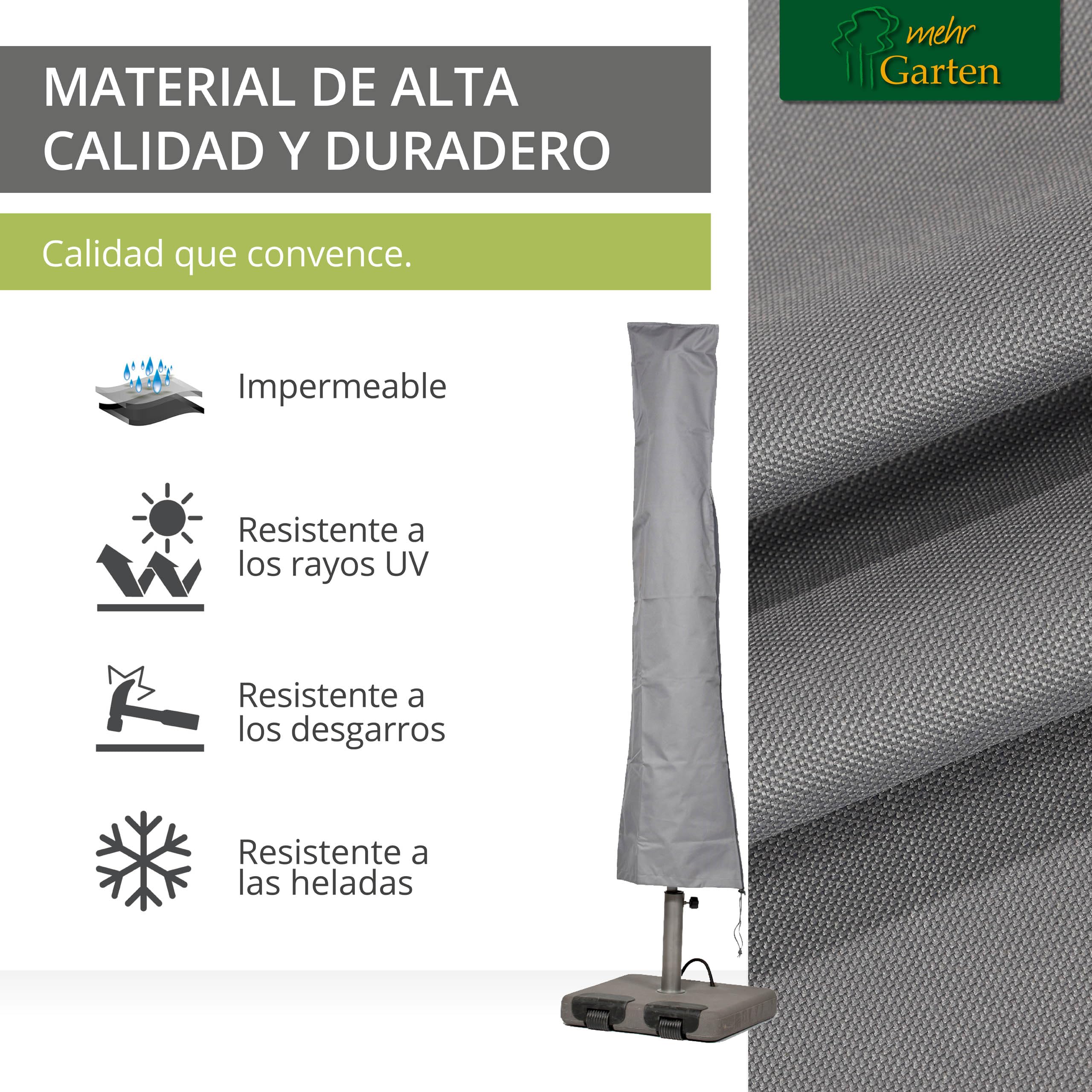 Funda Protectora Para Sombrilla - Poliéster Oxford 600D, Impermeable, Resistente A UV, 220x30/55 Cm