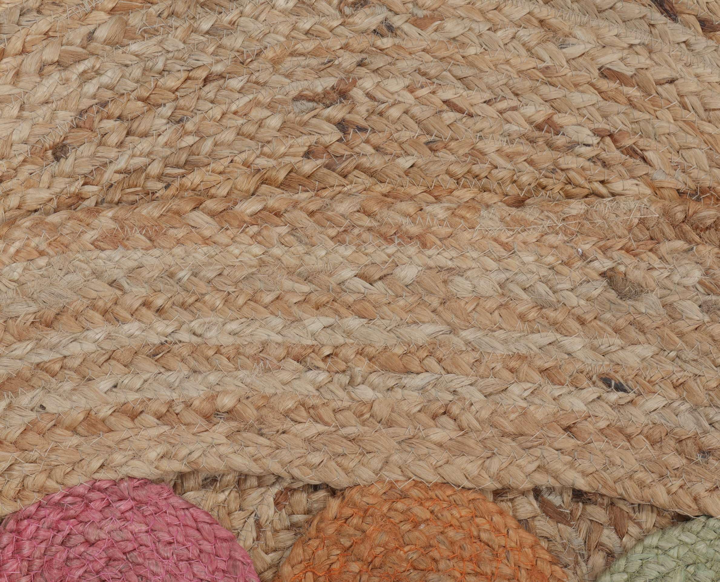 RugVista Dottie Jute Tapis, Ø 150 cm, Multicolore