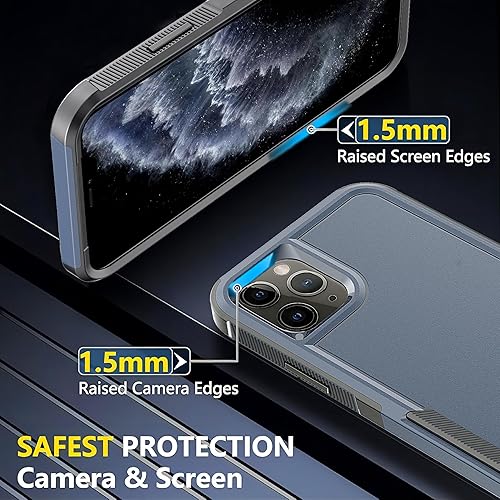 Miniatura 8 de YmhxcY Funda para iPhone 12 y iPhone 12 Pro, a prueba de golpes, a prueba de caídas, a prueba de polvo, a prueba de caídas, 3 capas, duradera, funda