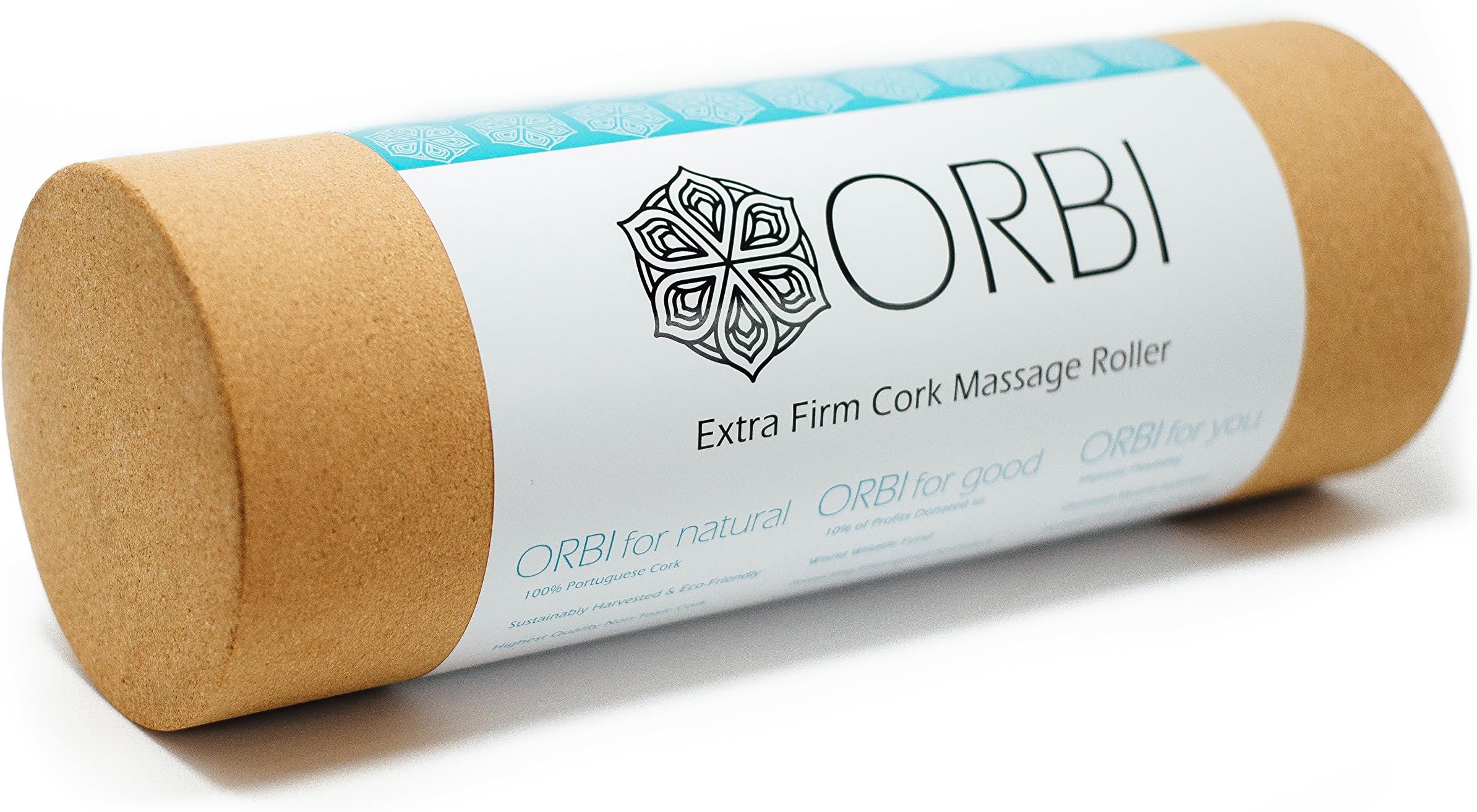 ORBI 100% Natural Cork Foam Roller for Physical Therapy & Exercise | Extra Firm and Holds Shape Better Than Petroleum Based Foam Rollers | Eco-Friendly Trigger Point Therapy Massage Roller