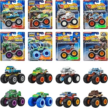 Hot Wheels FYJ44-983M Monster Truck, 164 Assorted, Vehicle, Mini Car, 8 Pieces, Sold in Box, Ages 3 and Up, Multi