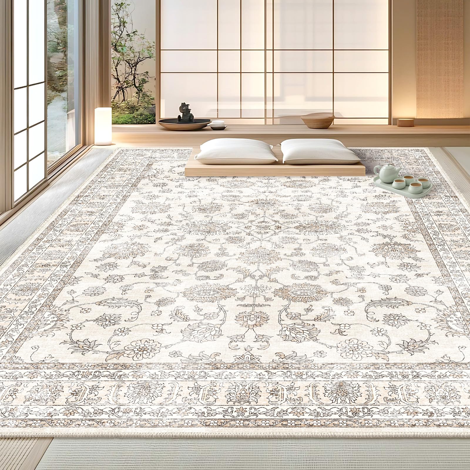 Amazon | Phonzenuo 洗える ラグマット 3畳 200×250cm 滑り止め付き