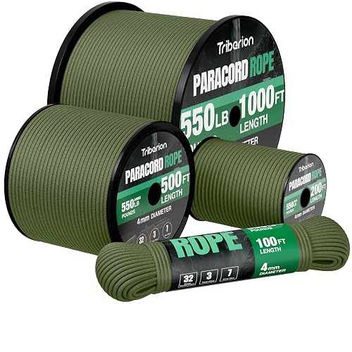 Paracord Rope 550 lb - 200ft 5/32' Parachute Cord 4MM 7-Strand para Cord - Heavy Duty Spool String for Survival,Camping