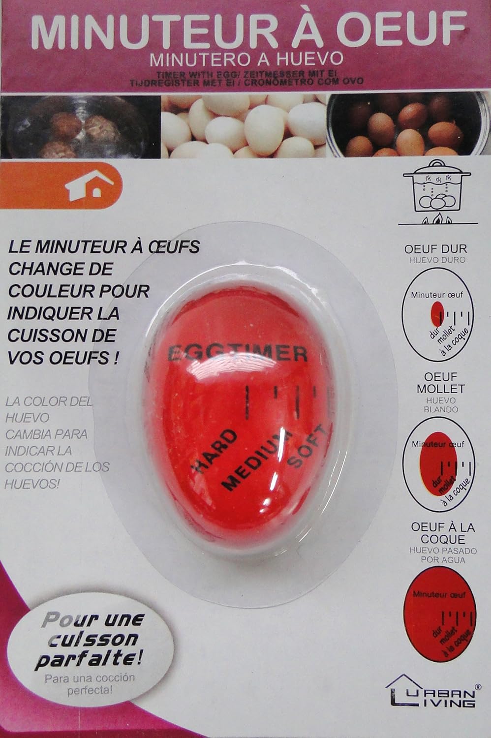 Minuteur oeuf cuisson parfaite à la coque mollet dur change de couleur Amazon.fr Cuisine et