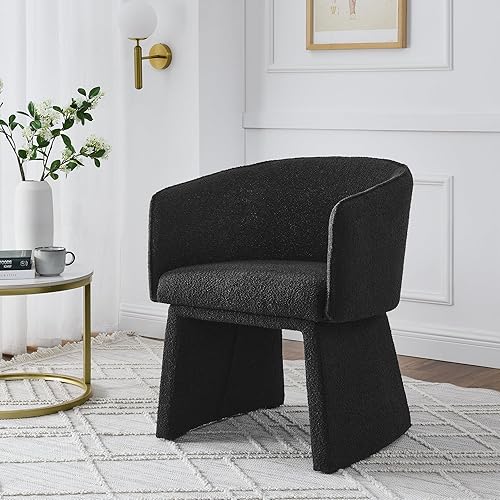 Modern Style Simple and Elegant Chair, Black Leisure Chair, Suitable for Dining,Bedroom,Living Room,Reception Desk (Assembly Required) Black