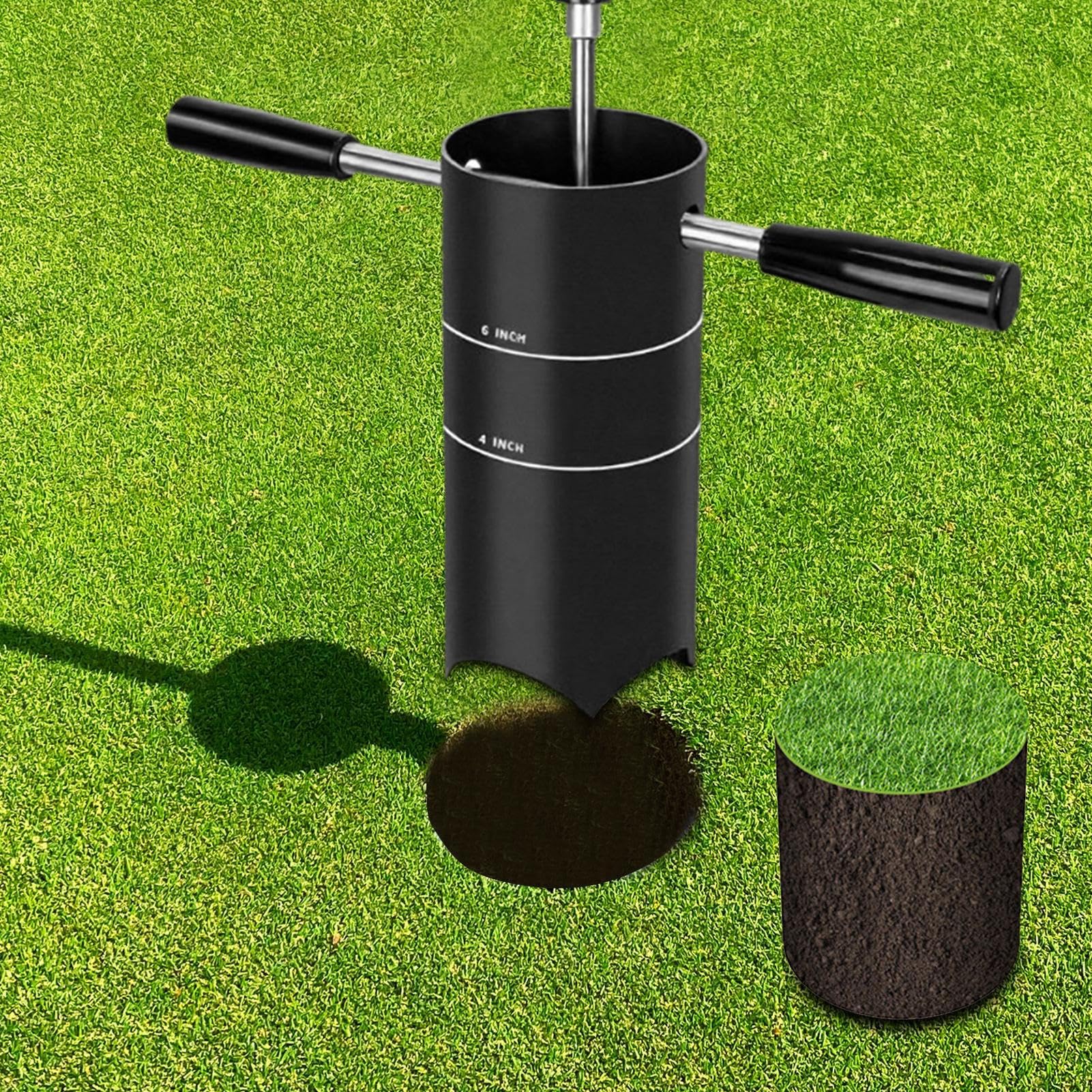 Cortador De Agujeros para Green De Putting Portátil Estándar | Cavador De Hoyos Estándar Con Mango Desmontable Para Juego De Bolas Al Aire Libre En Patio, Césped Y