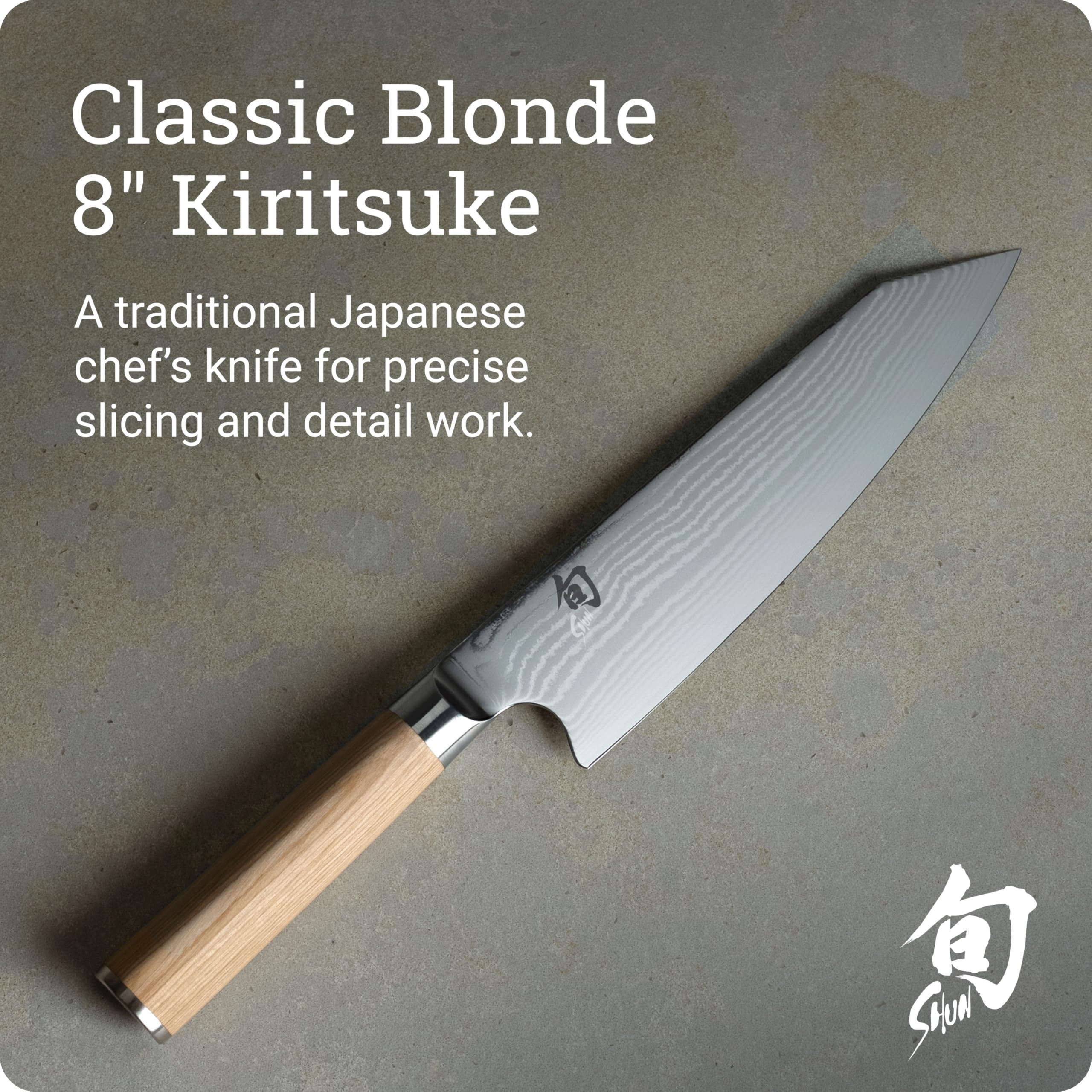 Shun Classic Blonde Kiritsuke Knife - 8 Inch -2 Shun Classic Blonde Kiritsuke Knife - 8 Inch -2