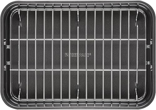 Miniatura 10 de Farberware Bakeware - Asador de acero antiadherente con estante plano, 11 pulgadas x 15 pulgadas, gris